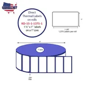 1.5'' x 1'' Direct Thermal Labels on a 1'' Core  - 4'' OD