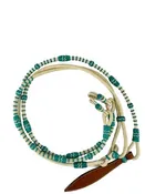 #033: Showman ® Braided Natural Rawhide & Teal Romal Reins with Leather Popper