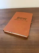 Leather Hardcover Notebook with graph grid pages
