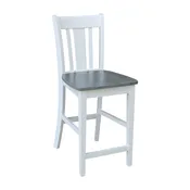 24-Inch San Remo Stool in White and Gray, Ready to Ship