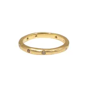 2.5mm Modeled Band in 18k Rose Yellow Gold with White & Cognac Diamonds