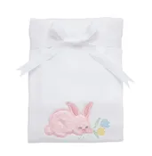3 Marthas Burp Cloth Bunny Applique Pink