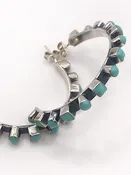 14 Square + Circle Settings in Half-Hoop Post Earrings