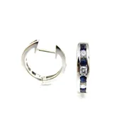 Sapphire & Diamond Hoop Earrings