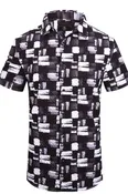 Abstract Mono Grid SS Shirt WHITE/BLACK