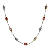 Platinum & 18K Gold Multi-Color Spinel Necklace