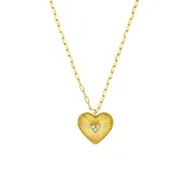 0.05 CTW Diamond Heart Pendant Necklace in 14K Yellow Gold
