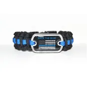 “Back The Blue” Thin Blue Line Deluxe Paracord Survival Bracelet