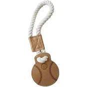 All Natural Leather BIG Tug Dog Toy USA Made - Baseball