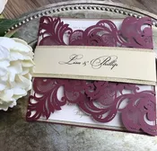 Burgundy Square Laser Cut Choice of Colors
