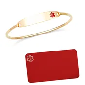 Gold Medical Bracelet plus Engraved Wallet Card-DP1215CC