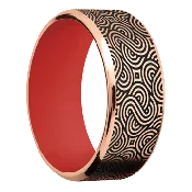 10K Rose Gold + Anglesatin , Polish Finish + USMC Red