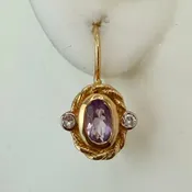 14k Alexandria Amethyst and Diamond Earrings (.10ct)