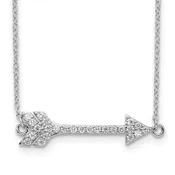 Sterling Silver and CZ Arrow Necklace