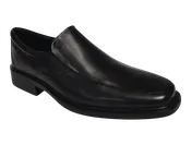 Esse Comfort Men's Leather Wide Width Moc Toe Slip-On - Black