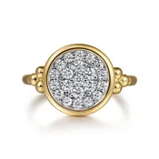 14K White and Yellow Gold Diamond Pavé  Bujukan Ladies Ring LR52556M45JJ