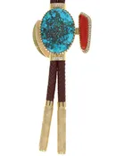 18K Gold Ingot & Natural Diamond Bolo Tie