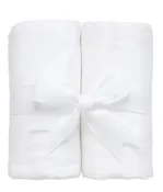 3 Marthas Set of 2 Burp Cloths White Seersucker Stripe