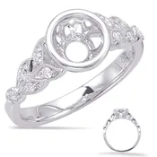 White Gold Engagement Ring Bezel Head
