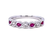 14KT Ruby and Diamond Band
