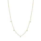 Five Tiny Diamond Drop Necklace