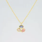 AJS Design Studio - Multigem Pendant Necklace (Gold)