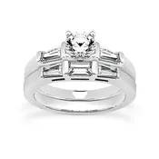 Baguette Engagement Ring Semi-mount Set