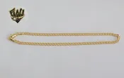 (1-0014) Gold Laminate - 3mm Curb Link Anklet - 10" - BGF