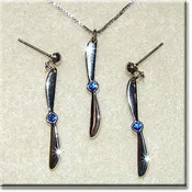 2 Bladed Prop Blue Silver Tone