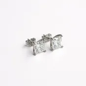 4.00 ct  Diamond Stud Earrings in 14K White Gold — Cortes