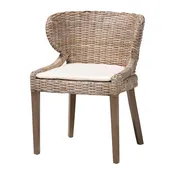 Bohemian Grey Natural Kubura and Mahogany Dining Chairs
