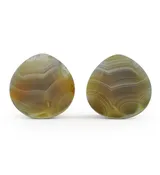 1 & 1/4" (32mm) Timor Agate Teardrop Double Flare Plugs Version 4