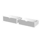 2 Underbed Storage Drawers w/ Rubber Castors, White