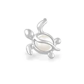 14K White Gold Honu Cage Pendant