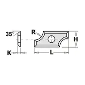 10-Pcs Profiled Rounding Insert Knives 3 mm Radius