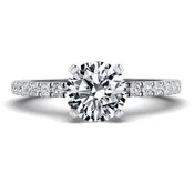 Solitaire French Pave Engagement Ring