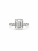 Emerald Cut Diamond Ring White Gold