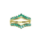 0.75 ct. Emerald Ring Guard for Solitaire Insert Rings 14K Yellow Gold