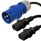 332P6 to 2 x C13 Splitter Power Cords
