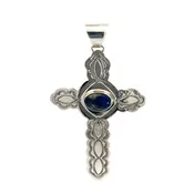Crested Butte Lapis Lazuli Silver Cross Pendant