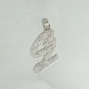 10K White Gold Natural Diamond Letter G Pendant 4.50 CTW Initial Charm Estate Jewelry — Avior Jewelry