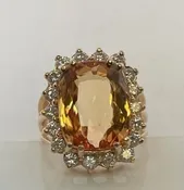 Diamond & Imperial Topaz Ring