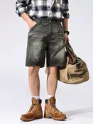 Distressed Loose Fit Denim Shorts for Men