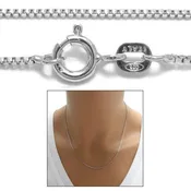 1.2MM STERLING SILVER RHODIUM FINISH BOX CHAIN NECKLACE (GAUGE 019)