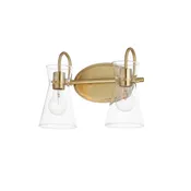 Maxim Two Light Bath Vanity in Natural Aged Brass from the Ava collection - 12482CLNAB