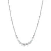 10.97 CT. Round Brilliant Diamond Graduated Tennis Necklace in 14K White Gold