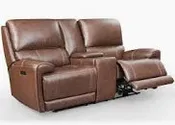 PLEASANT HOME COLLECTION HIGHLAND LEATHER POWER LOVESEAT