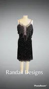 Black Velvet/Mesh "Batwing" Neckline and Multi-Colored Stones
