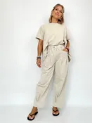 Alana Short Sleeve Pleat Top & Pants Set