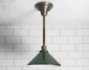 10" Vianne Green Cone Downrod Pendant Light Fixture — Yankee Barn Lighting